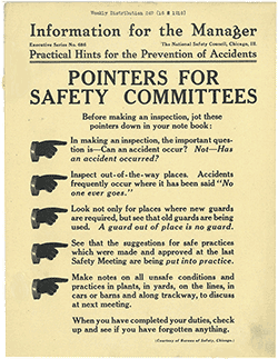 1918 Safety Committee Bulletin