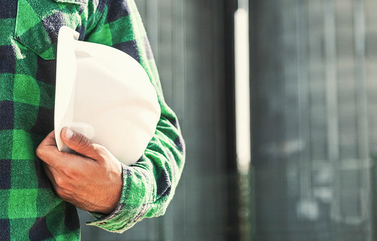 white hard hat