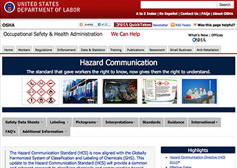 OSHA updates hazcom webpage | 2015-11-04 | Safety+Health