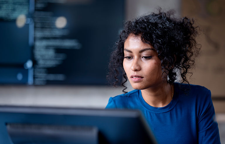 Woman at computer