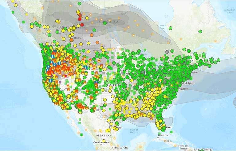 Fire smoke map